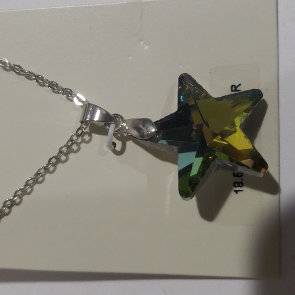 Star Pendant Necklace – Silver Chain, Colorful Trendy Women’s Fashion Jewelry - Picture 8 of 8